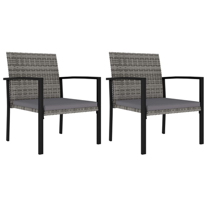 3 Piece Grey Poly Rattan Outdoor Dining Set