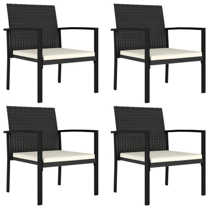 Black Poly Rattan 5 Piece Outdoor Dining Set