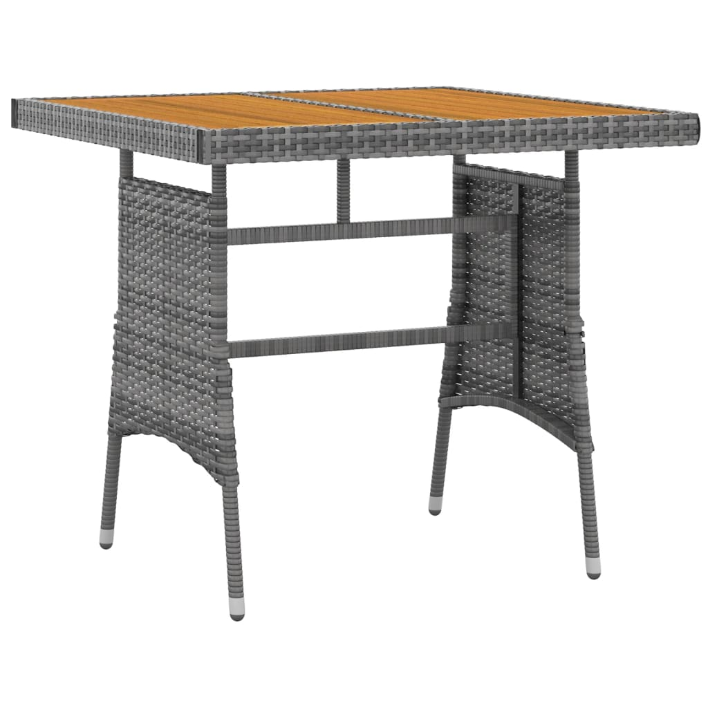 3 Piece Grey Poly Rattan Outdoor Dining Set