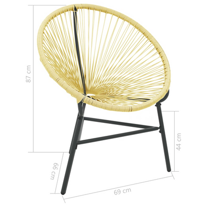 Beige Poly Rattan Garden Acapulco Chair