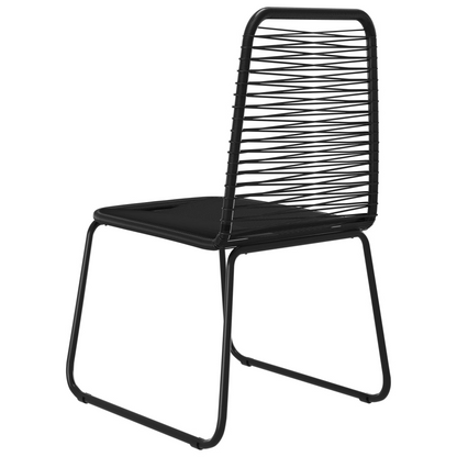  Black Poly Rattan Outdoor Chairs 4 pcs