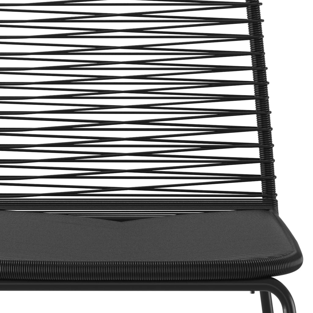  Black Poly Rattan Outdoor Chairs 4 pcs