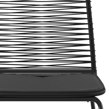  Black Poly Rattan Outdoor Chairs 6 pcs