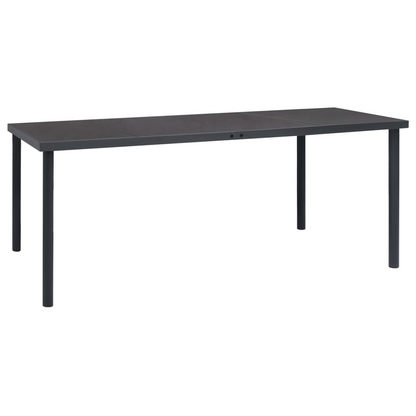 Anthracite Steel Outdoor Dining Table 190x90x74 cm