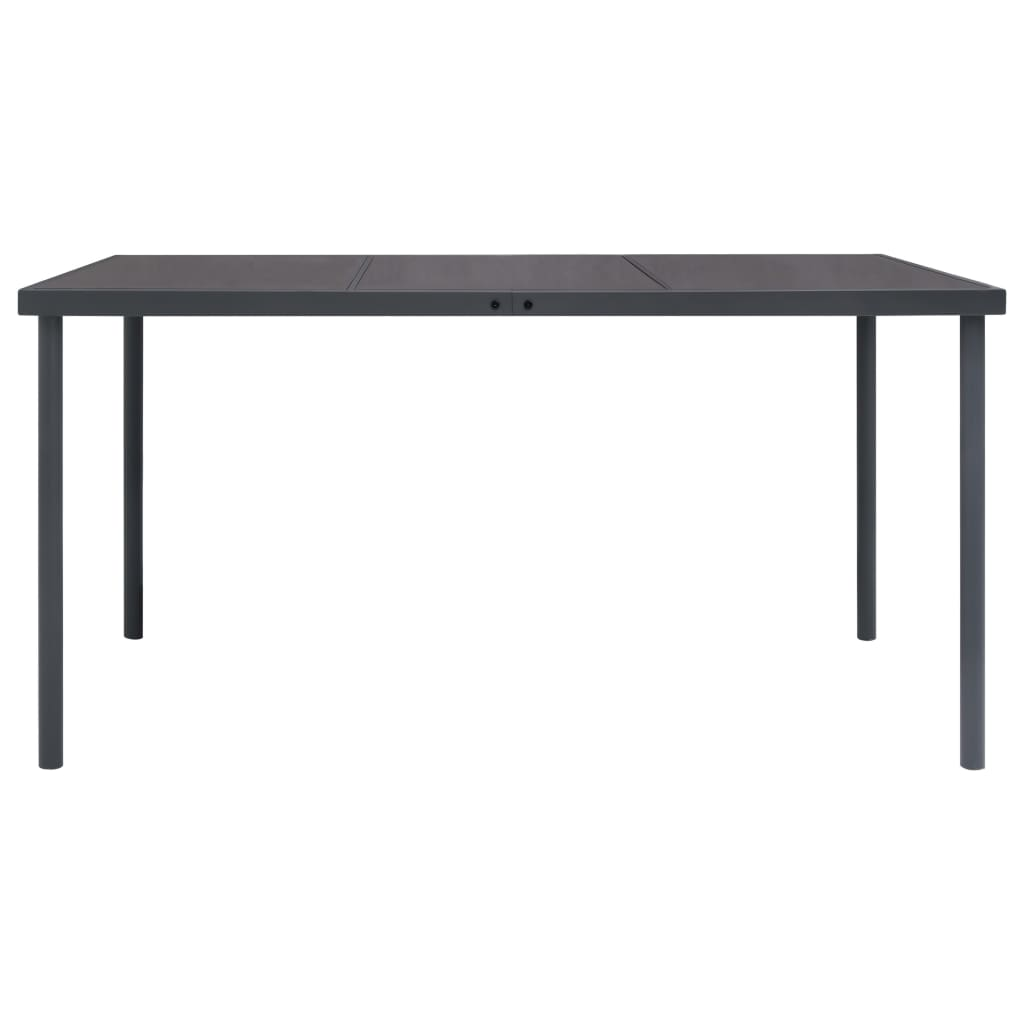 Anthracite Steel Outdoor Dining Table 150x90x74 cm