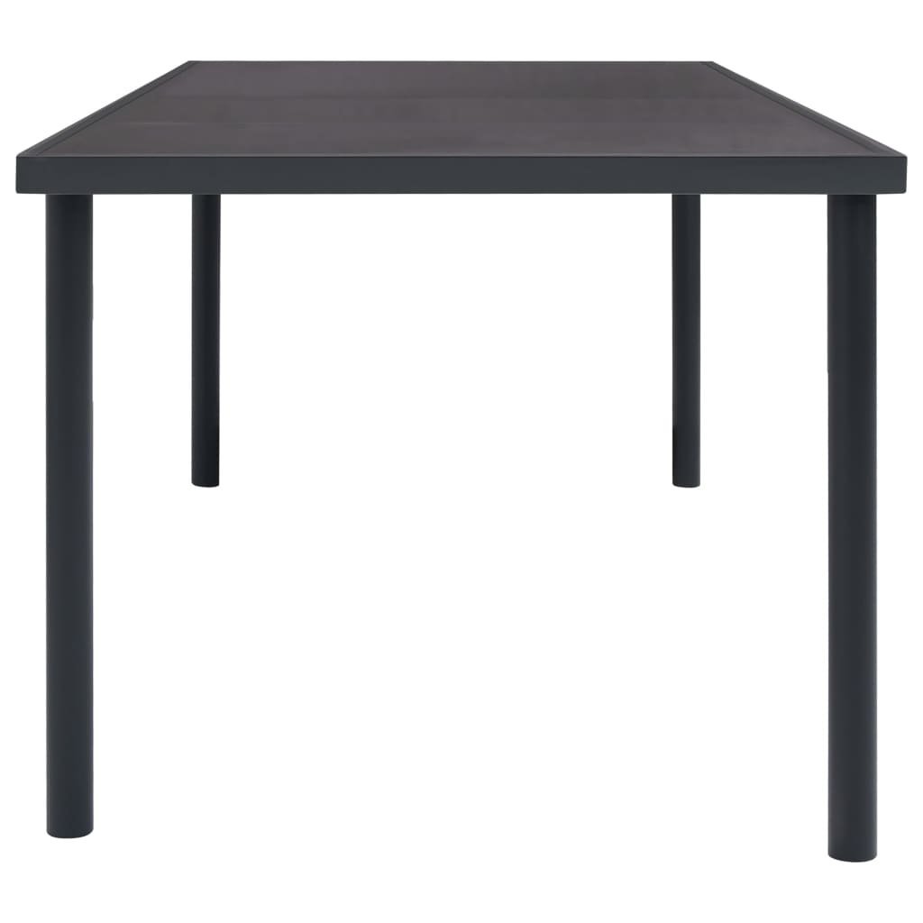 Anthracite Steel Outdoor Dining Table 150x90x74 cm