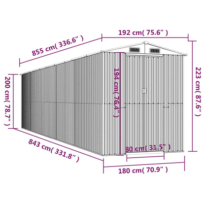 Garden Shed Anthracite 192x855x223 cm