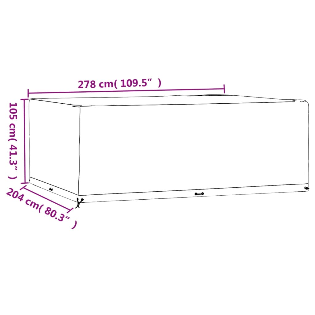 RectangularGarden Furniture Covers 2 pcs  278x204x105 cm