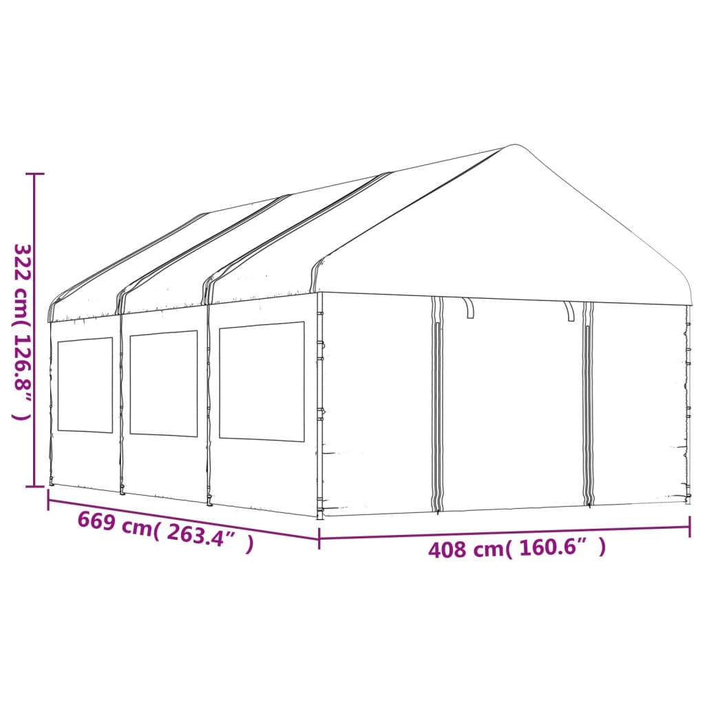 White Gazebo with Roof