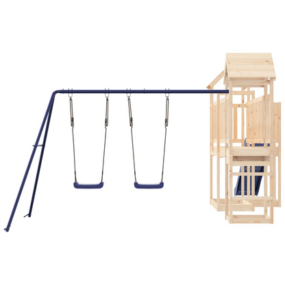 Solid Wood Pine (1 towers & bridge, 1 slide, 2 swings, no climing wall) 357 x 469 x 214 cm (L x W x H)