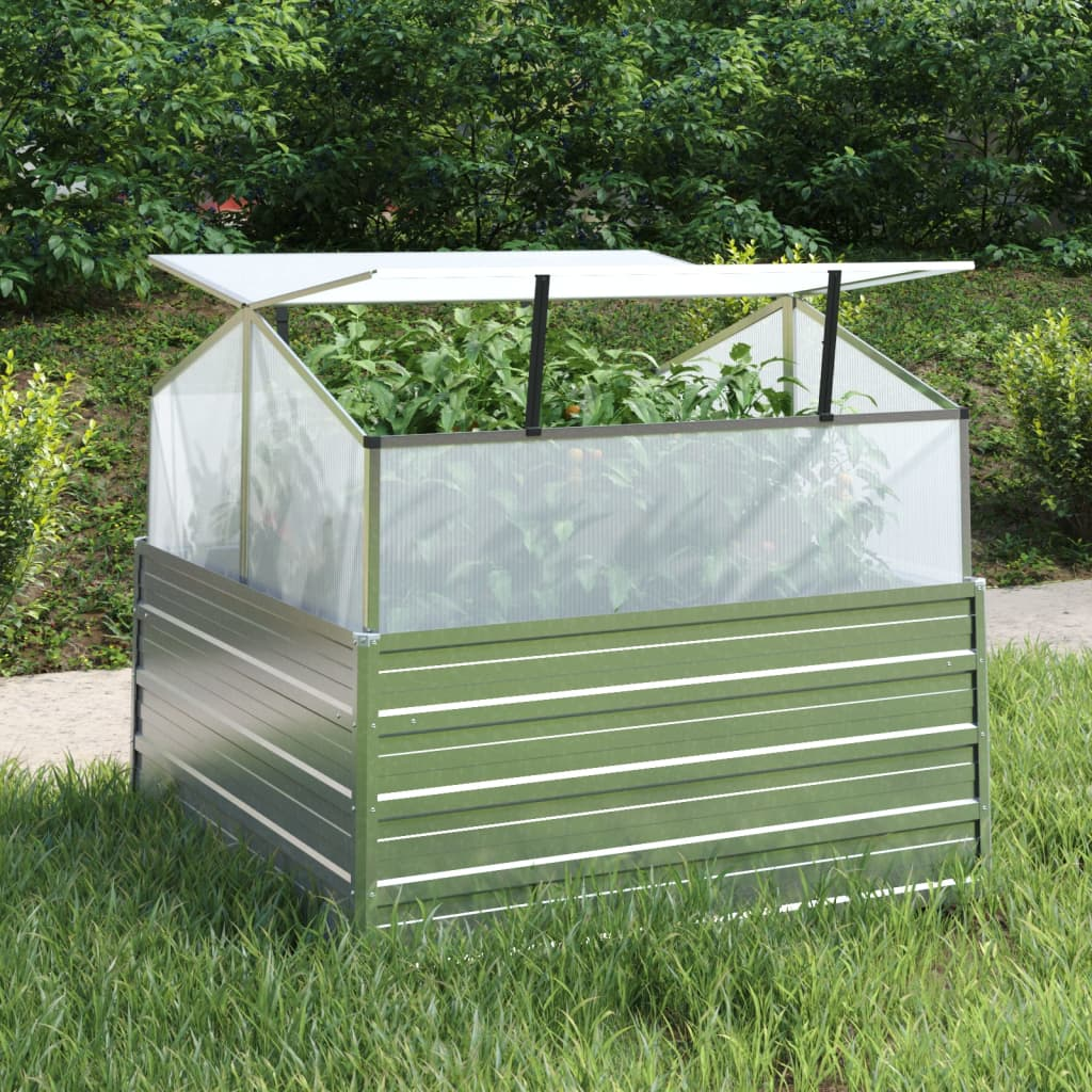 Raised Garden Bed with Greenhouse 100x100x85 cm