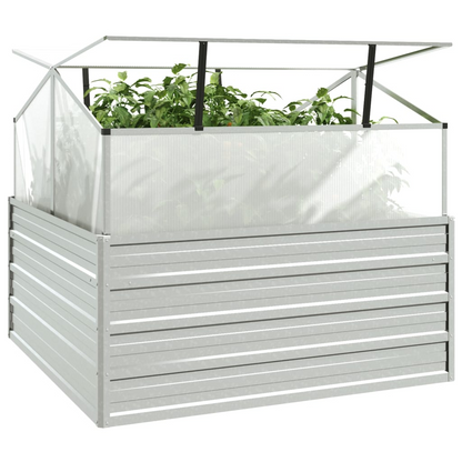 Raised Garden Bed with Greenhouse 100x100x85 cm