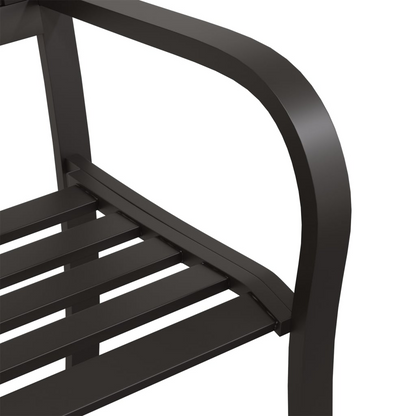 Twin Black Steel Garden Bench