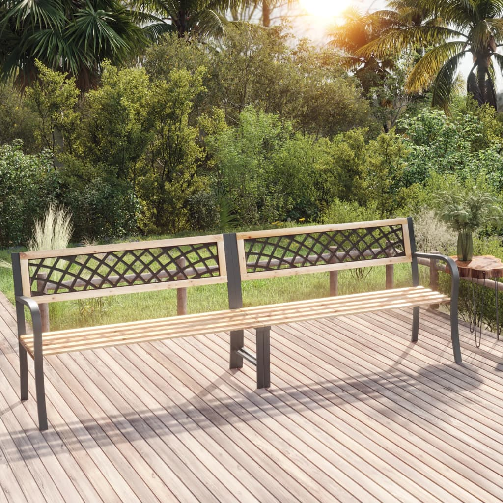 Chinese Fir Wood Twin Garden Bench 238 cm