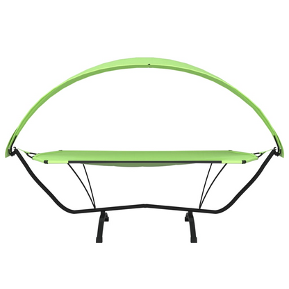 Green Steel and Oxford Fabric Lounge Bed with Canopy