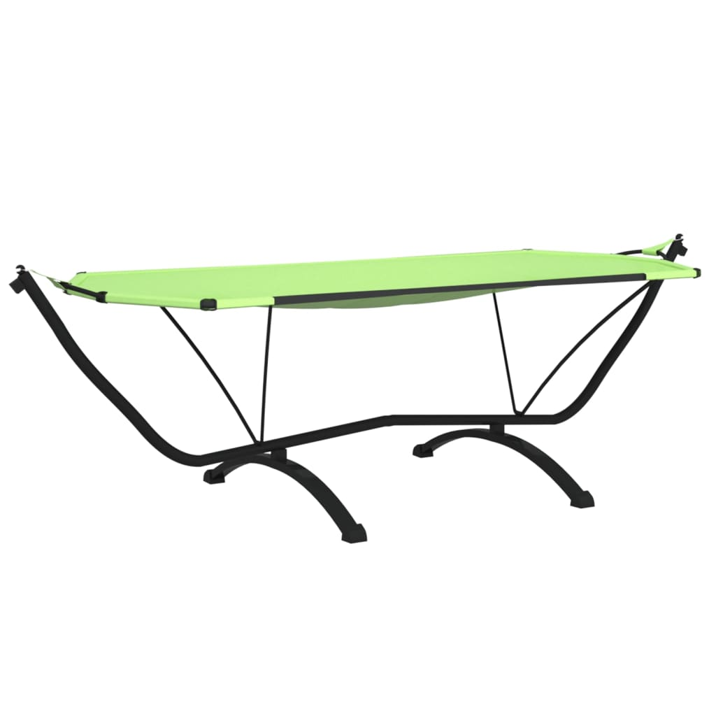 Green Steel and Oxford Fabric Lounge Bed with Canopy