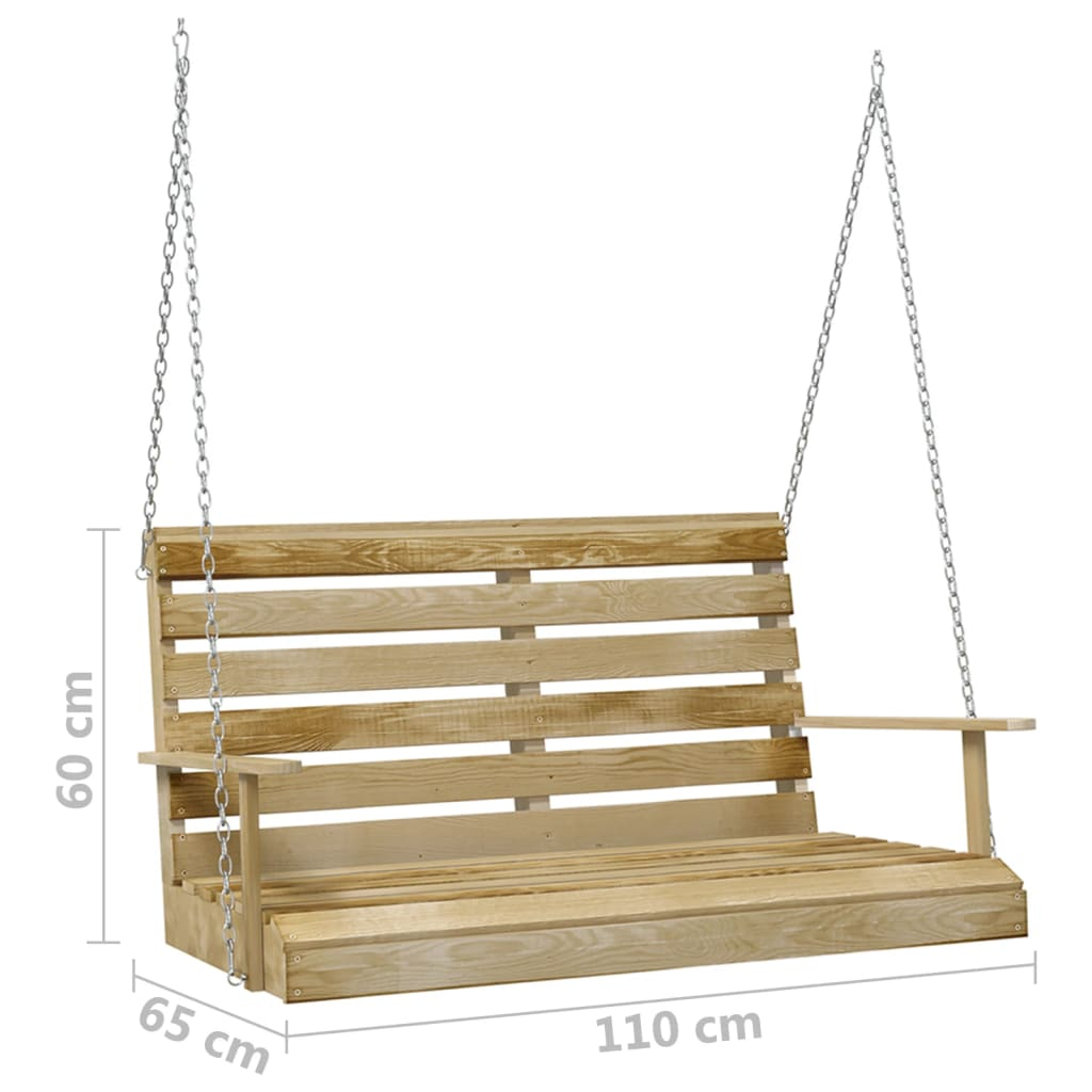 Impregnated Pinewood Swing Bench | Jscapes Home and Garden