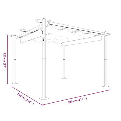 Cream Garden Gazebo with Retractable Roof