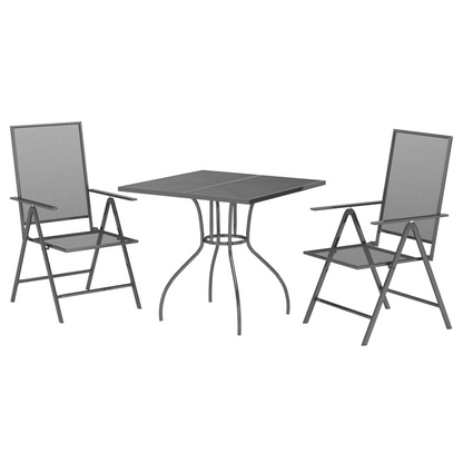  3 Piece Anthracite Steel Garden Dining Set