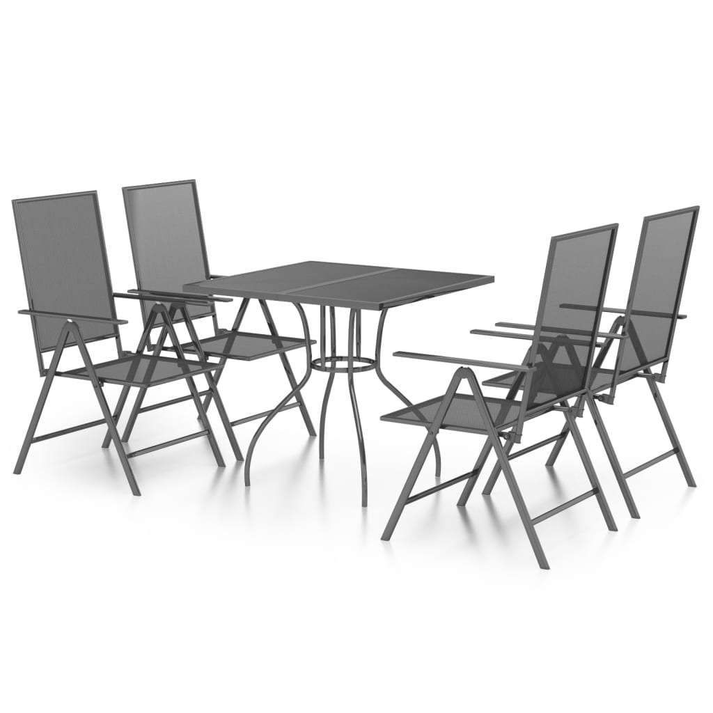 5 Piece Anthracite Steel Garden Dining Set