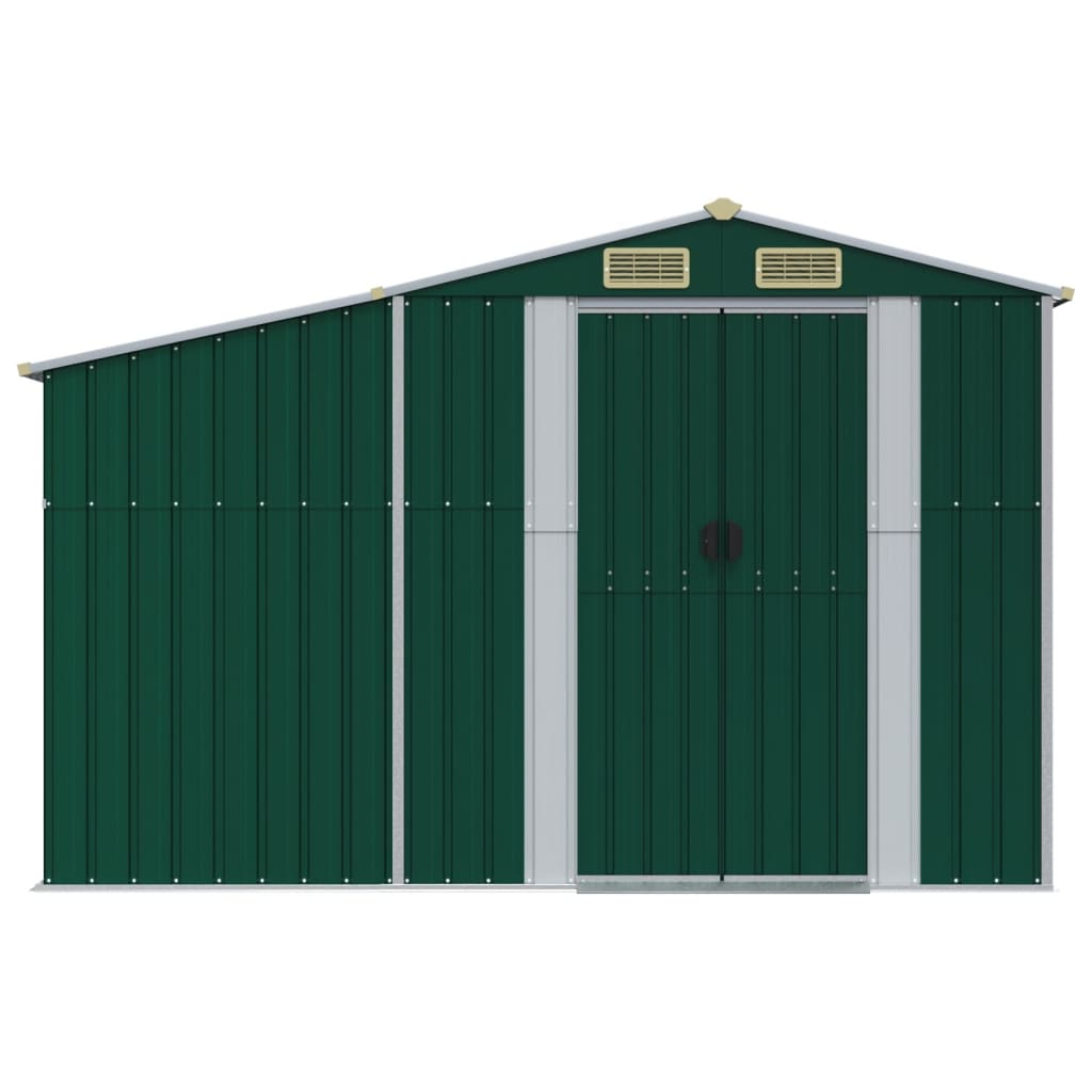 Galvanised Steel Garden Shed Green 277x365.5x179 cm