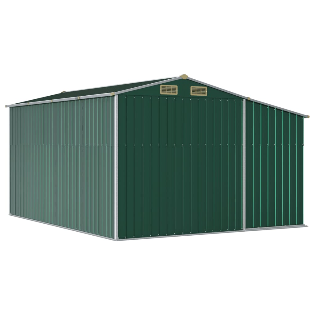 Galvanised Steel Garden Shed Green 277x365.5x179 cm