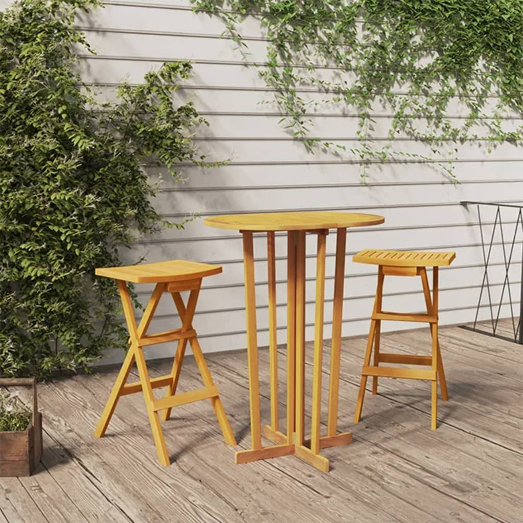  Solid Teak Wood Folding Bar Table 90x65x105 cm