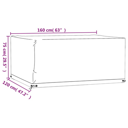 Rectangular Garden Furniture Cover 160x120x75 cm