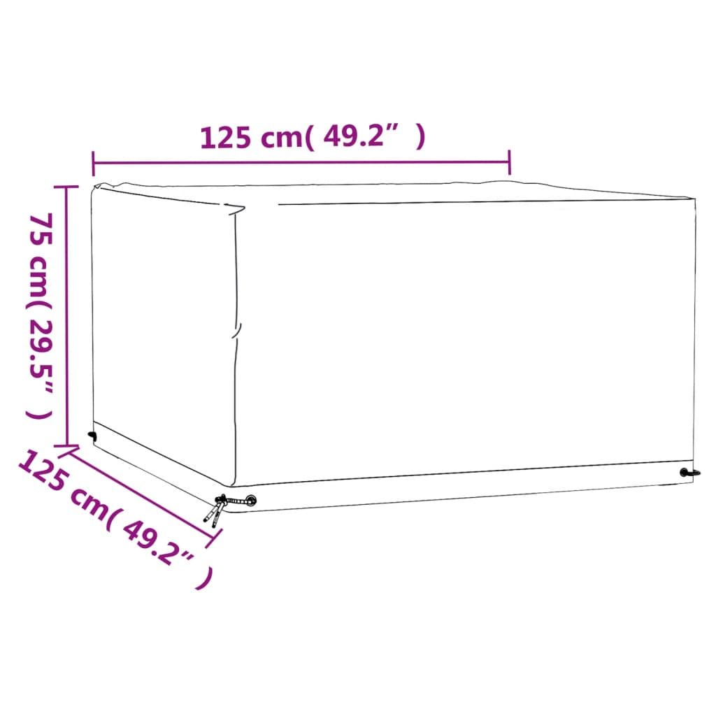 Garden Furniture Cover 125x125x75 cm Square