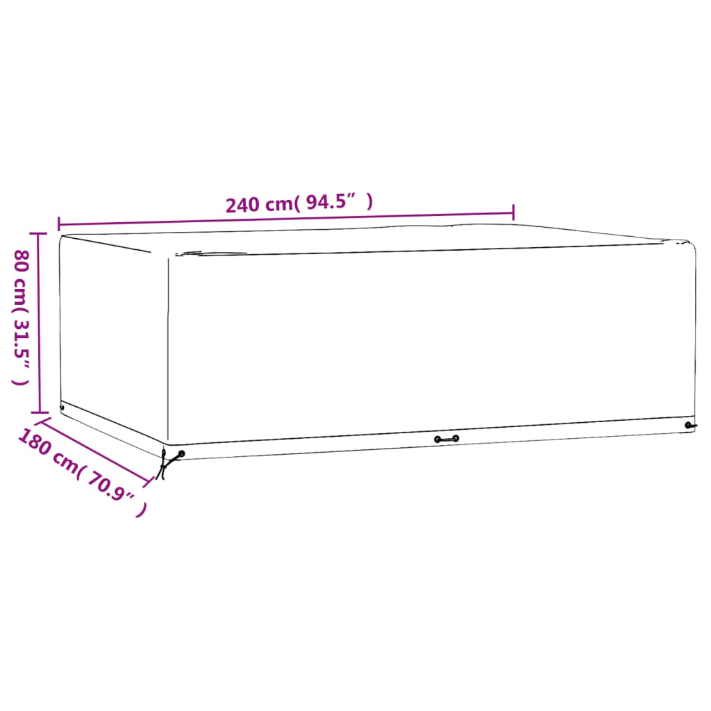 Rectangular Garden Furniture Cover 240x180x80 cm