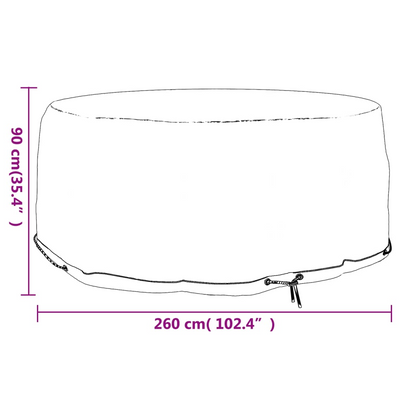 Round Garden Furniture Cover 260x90 cm 