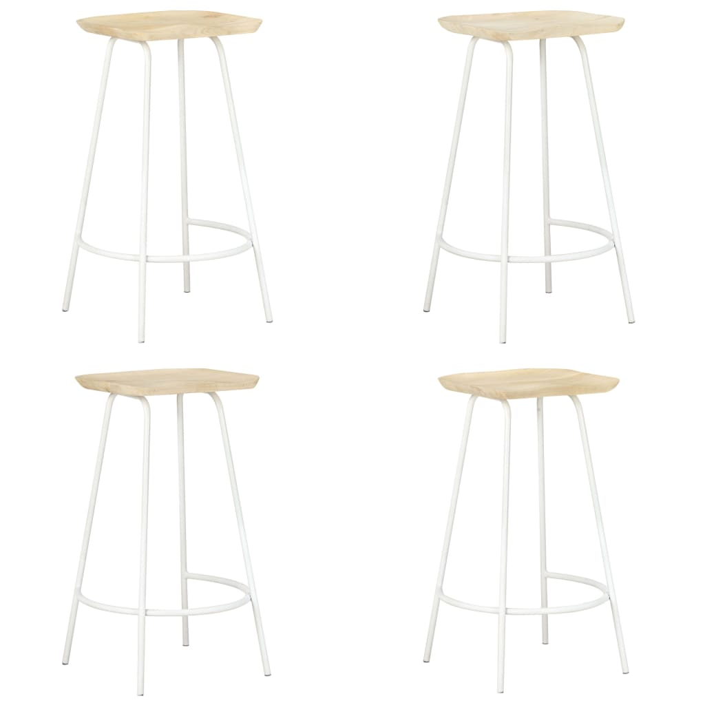 Solid Mango Wood Bar Stools 4 pcs