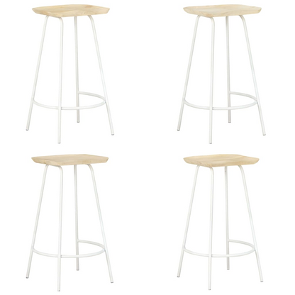 Solid Mango Wood Bar Stools 4 pcs