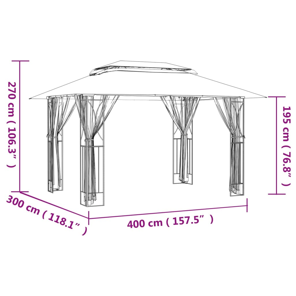 Steel Gazebo with Sidewalls