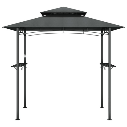 BBQ Gazebo with Side Shelves Anthracite 240x150x243 cm