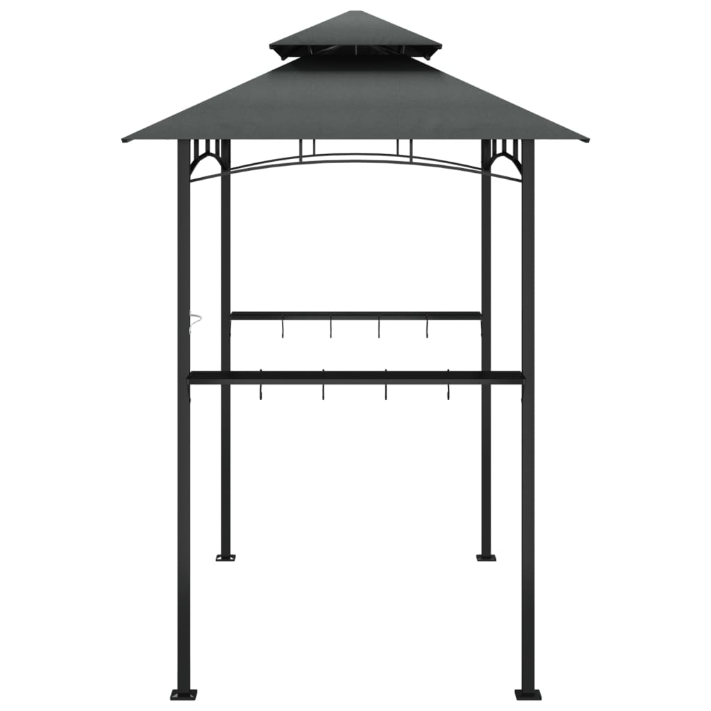 BBQ Gazebo with Side Shelves Anthracite 240x150x243 cm