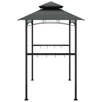 BBQ Gazebo with Side Shelves Anthracite 240x150x243 cm