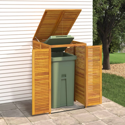 Single Garbage Bin Shed Solid Wood Acacia