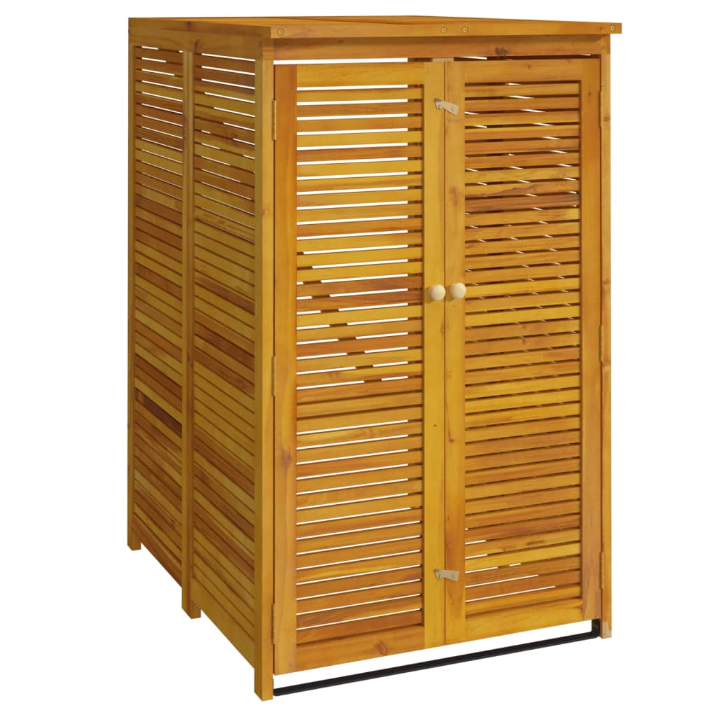 Single Garbage Bin Shed Solid Wood Acacia