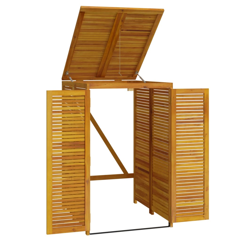 Single Garbage Bin Shed Solid Wood Acacia