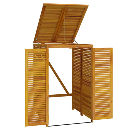 Single Garbage Bin Shed Solid Wood Acacia