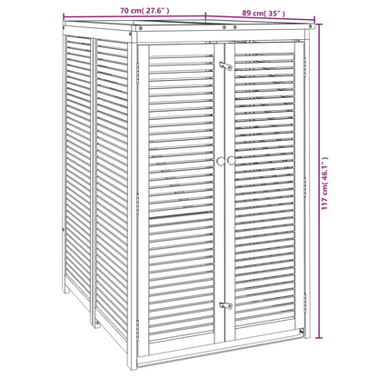 Single Garbage Bin Shed Solid Wood Acacia