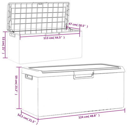  Anthracite Garden Storage Box with Seat Cushion 350 L 