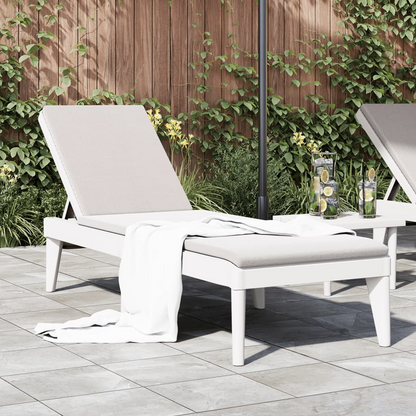  White Sun Lounger 186x60x29 cm