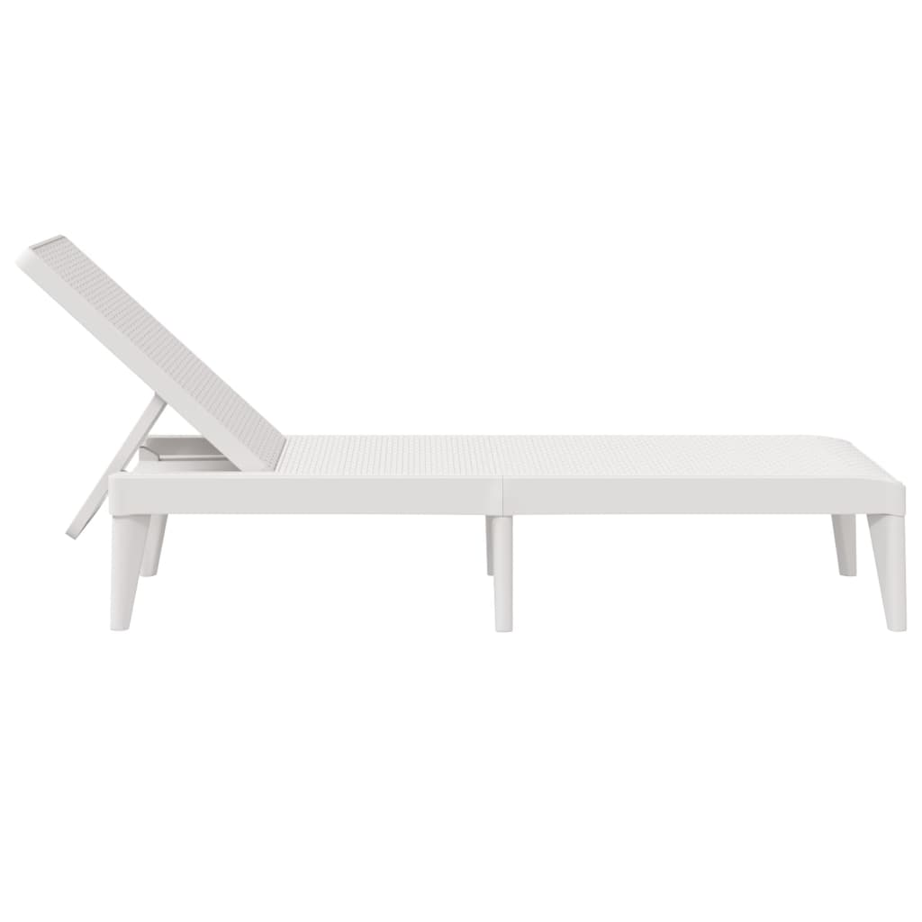  White Sun Lounger 186x60x29 cm