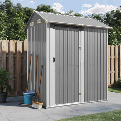 Garden Shed Light Grey 192x152.5x237 cm