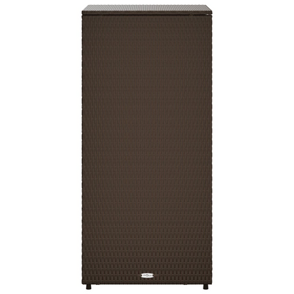 Brown Poly Rattan Garden Storage Cabinet 50x55x115 cm