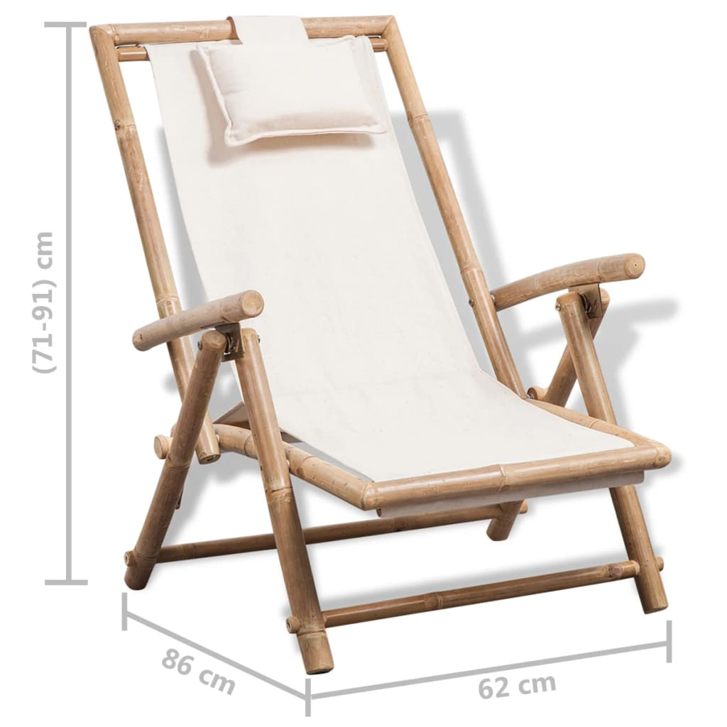  Outdoor Bamboo Deck Chair