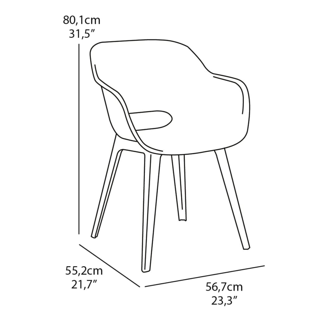 Cappuccino Keter Akola Outdoor Chairs 2 pcs