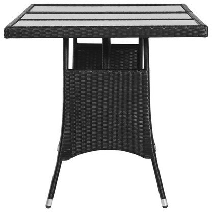 Poly Rattan Garden Table Black 170x80x74 cm 